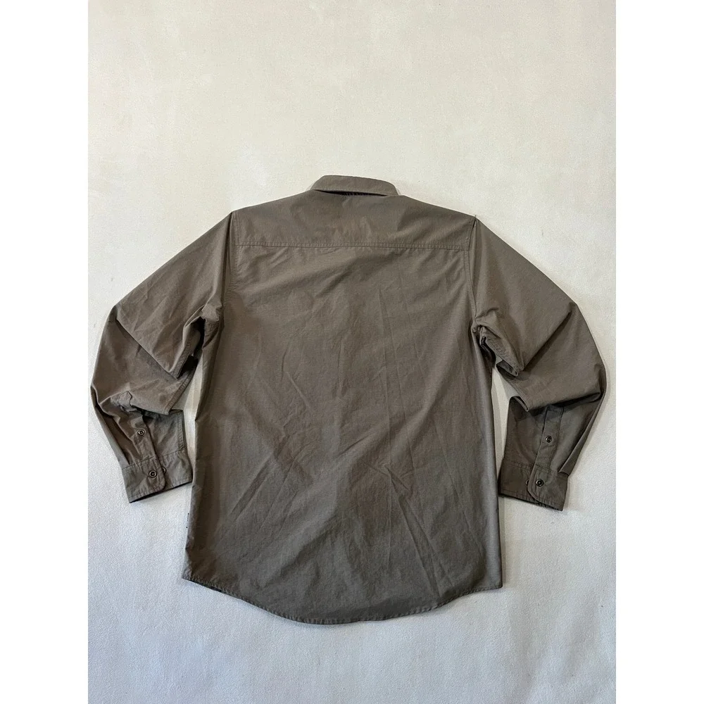 Swiss Tech Mens Long Sleeve Button Down Shirt Brown Dove SM48Y120 Size M 38-40